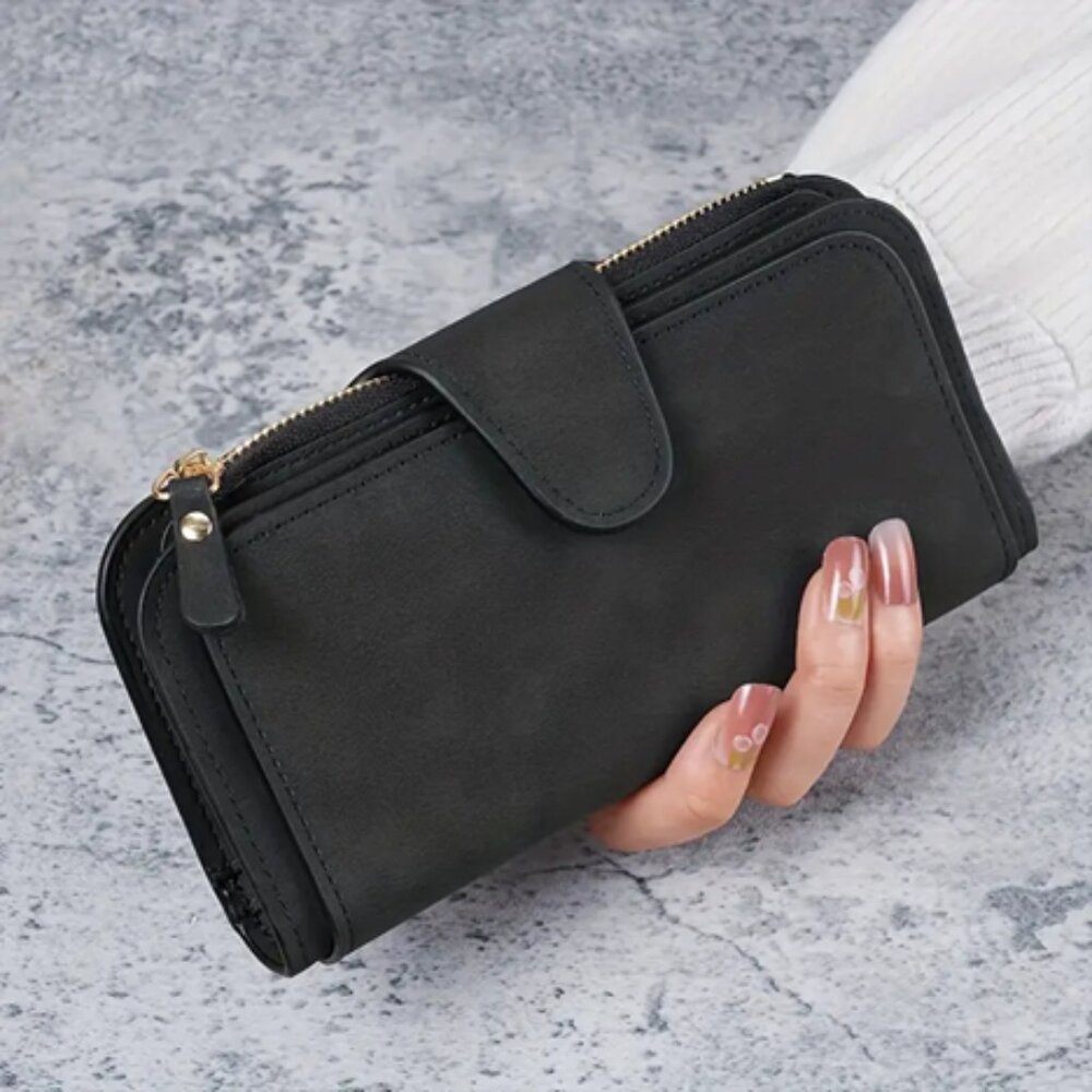Tri-Fold, Large Capacity, Multiple Card Slots, Faux Leather